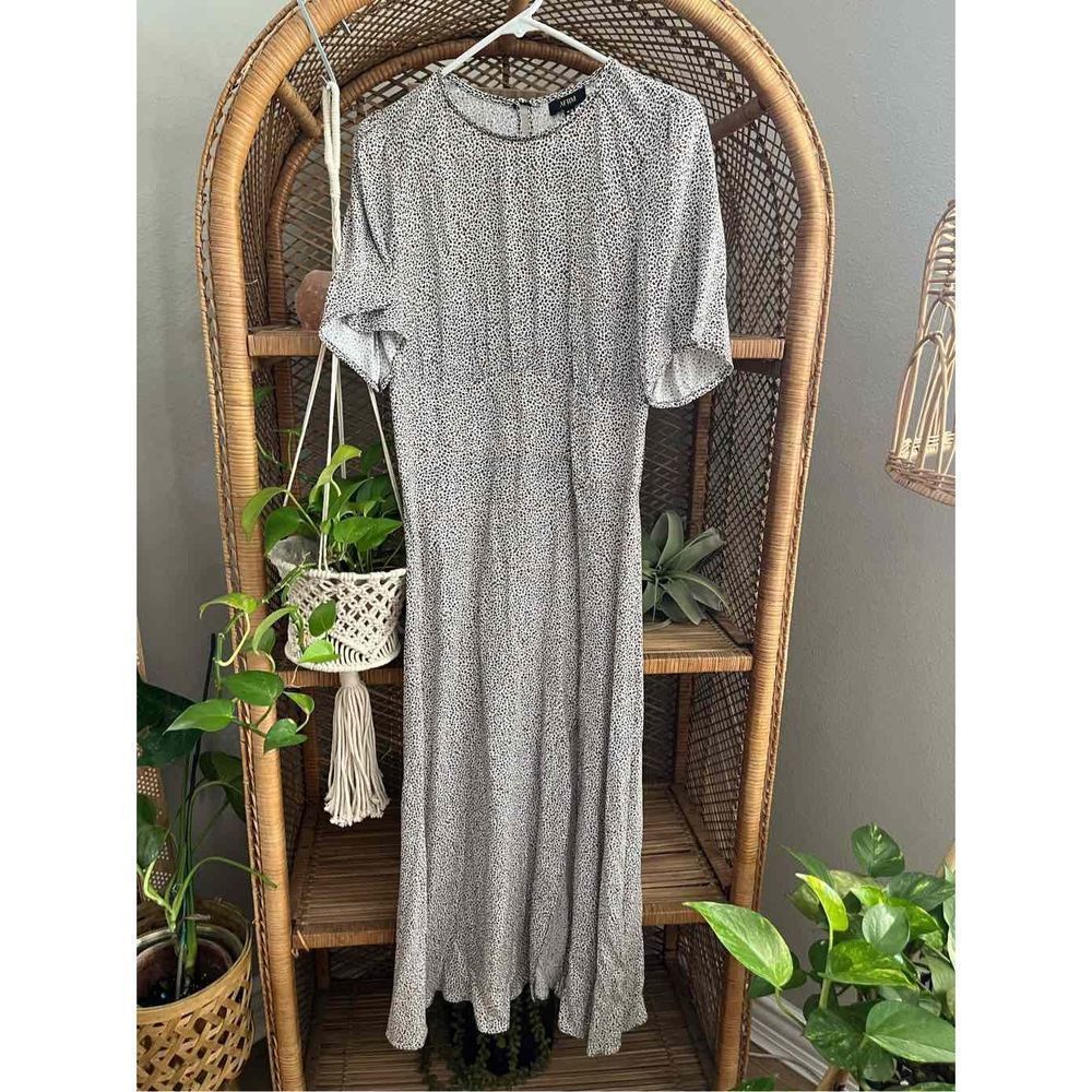 AFRM Cheetah Print Jamie Keyhole Smocked MIDI Dress Size Medium​​